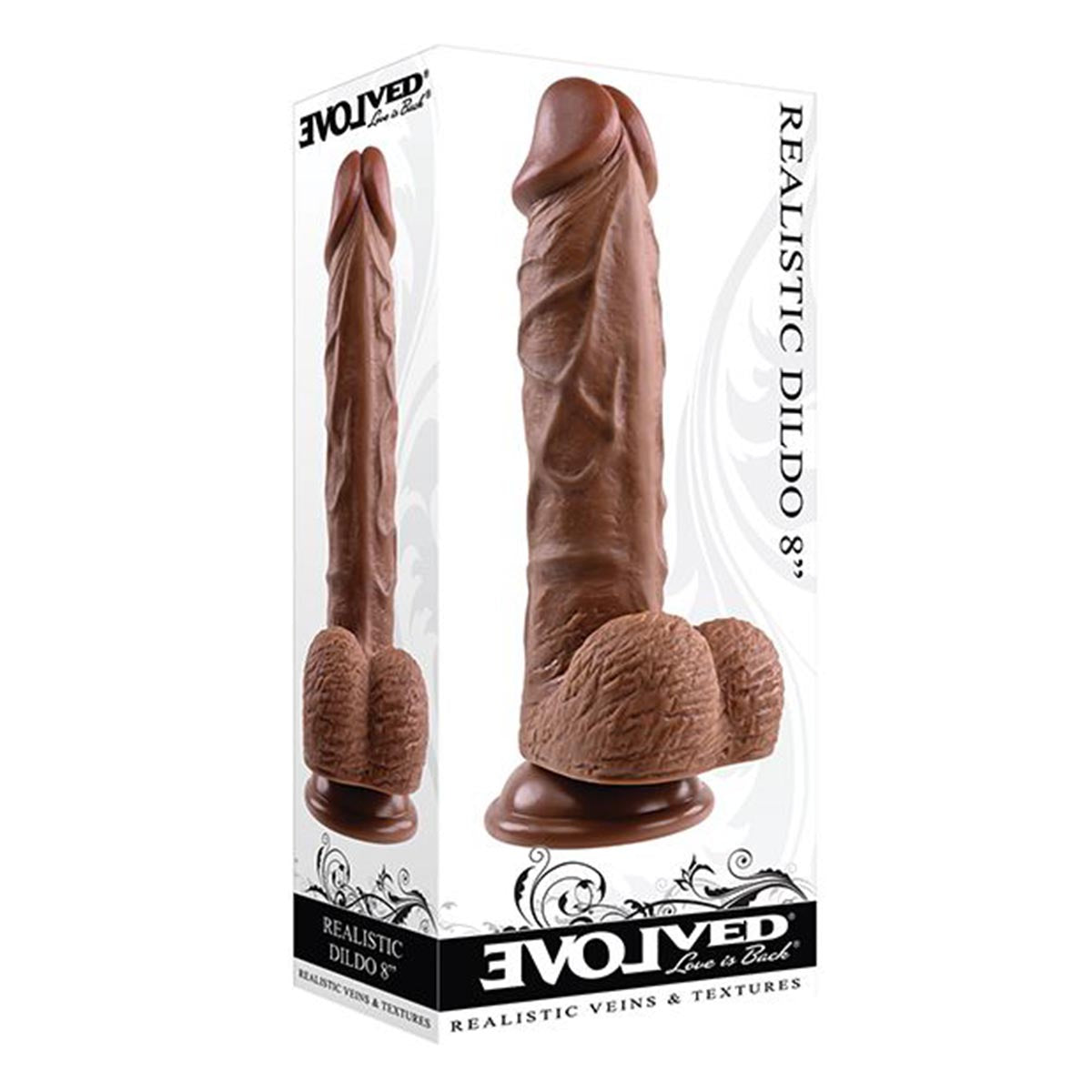 Evolved 8" Dual Density Realistic Dildo w/Balls - Chocolate