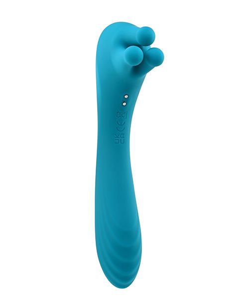 Evolved Novelties Heads or Tails Silicone Rechargeable Dual Vibrator - Teal