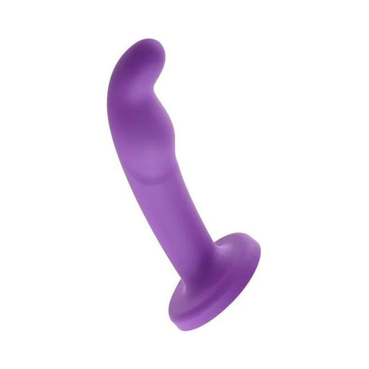 Astil Silicone Curved Dildo with Suction Cup 8in - Purple