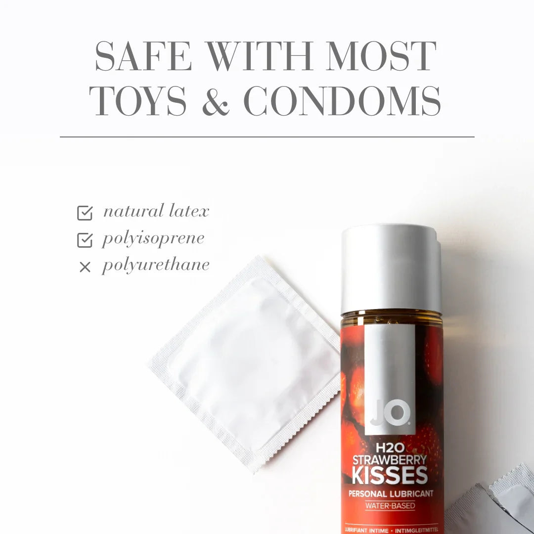 JO H2O Flavored Water-Based Lubricant Strawberry Kisses - Asst. Sizes Available
