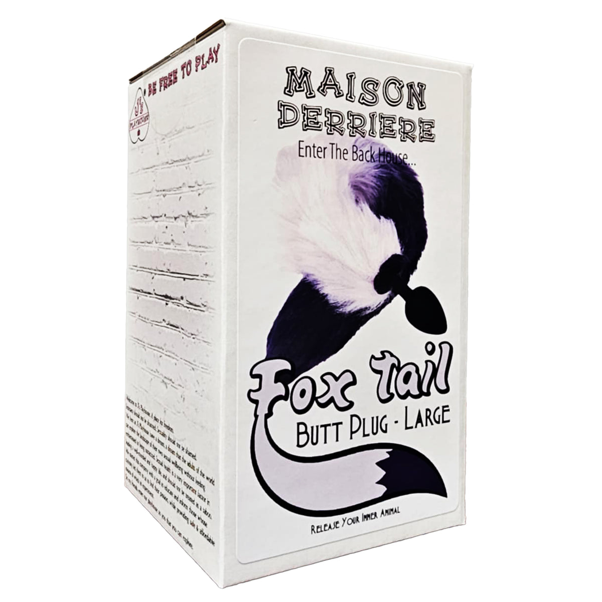J's Playhouse® Maison Derriere Fox Tail Butt Plug Black Purple - Asst. Sizes Available