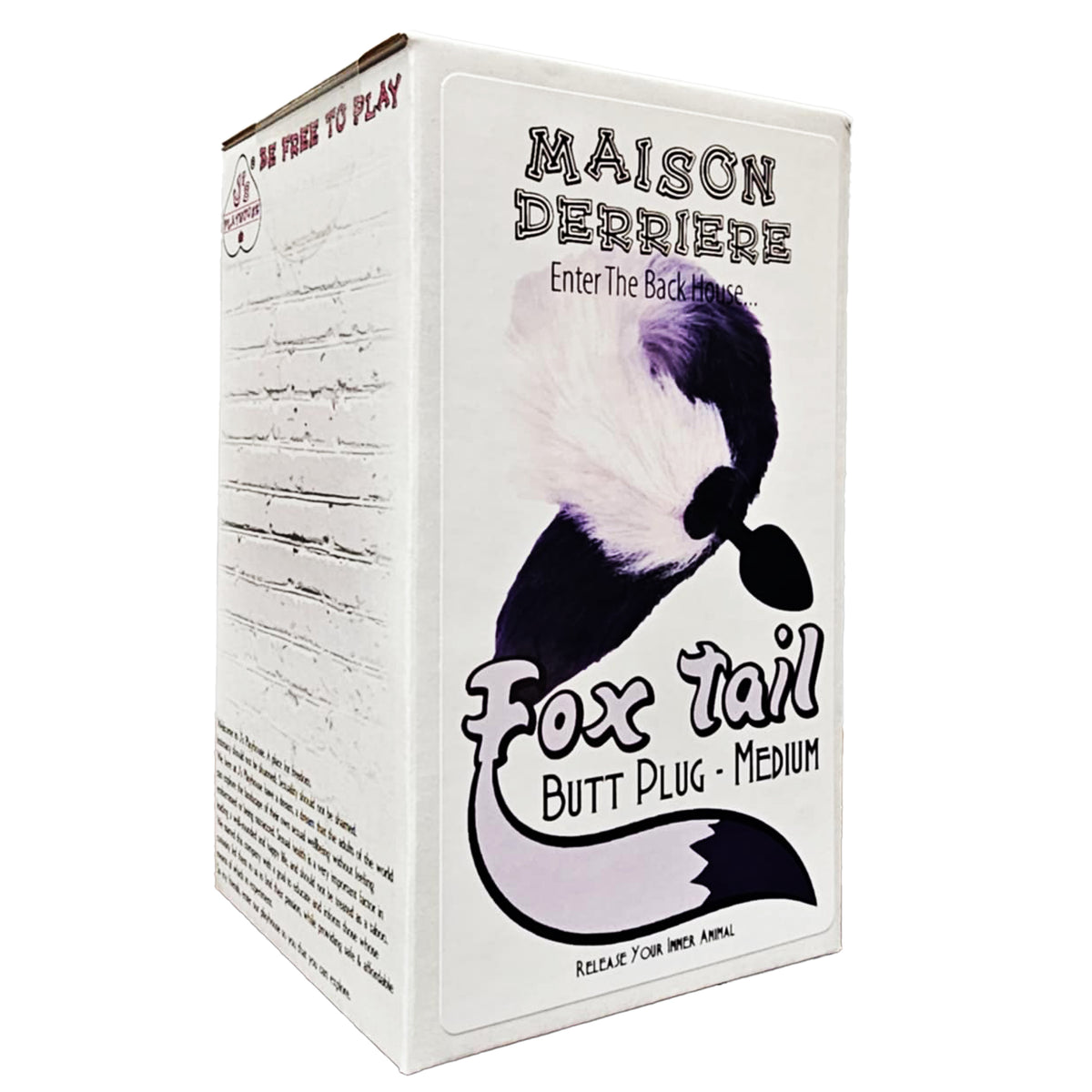 J's Playhouse® Maison Derriere Fox Tail Butt Plug Black Purple - Asst. Sizes Available