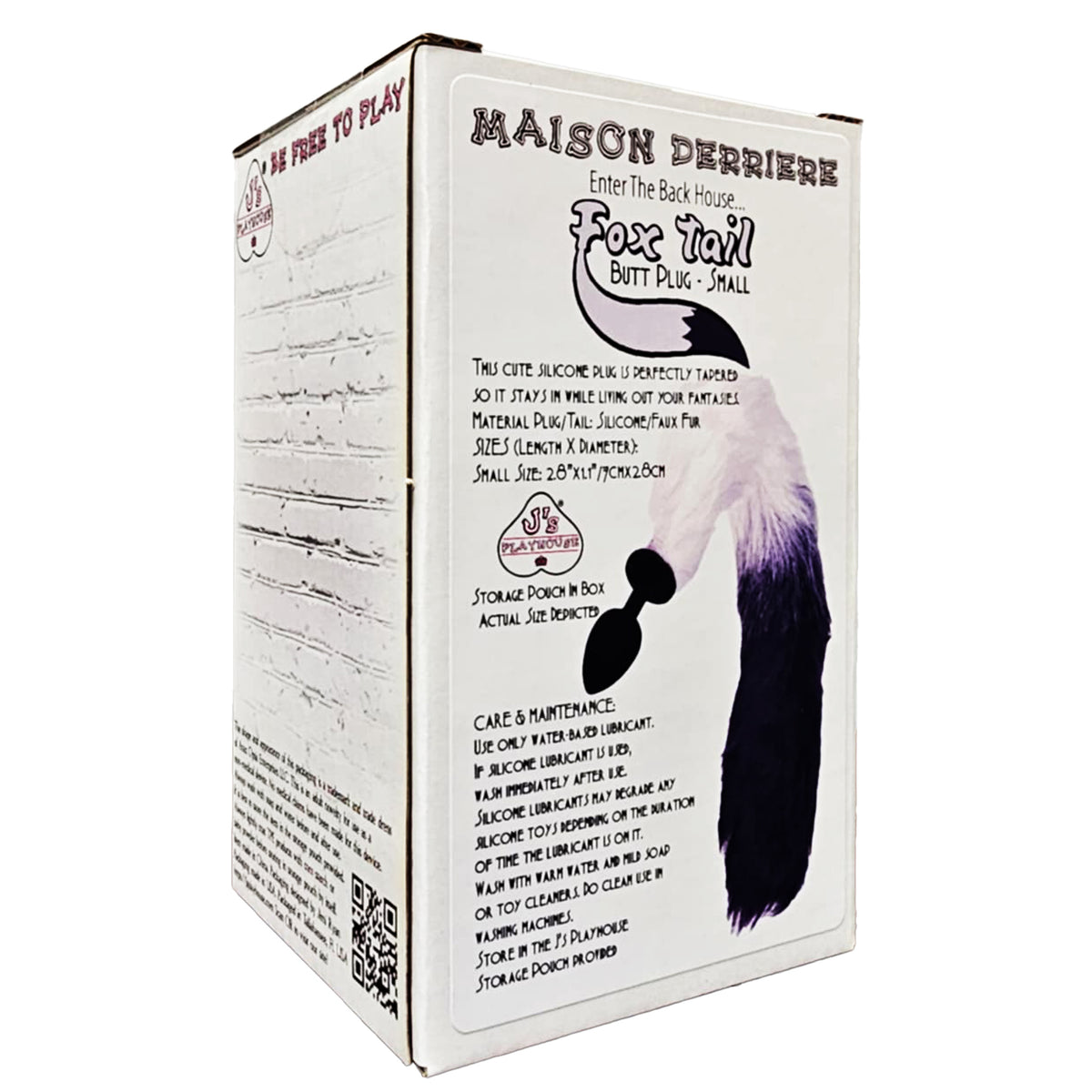 J's Playhouse® Maison Derriere Fox Tail Butt Plug Black Purple - Asst. Sizes Available