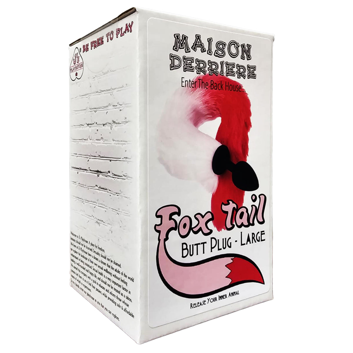 J's Playhouse® Maison Derriere Fox Tail Plug Black Pink - Asst. Sizes Available