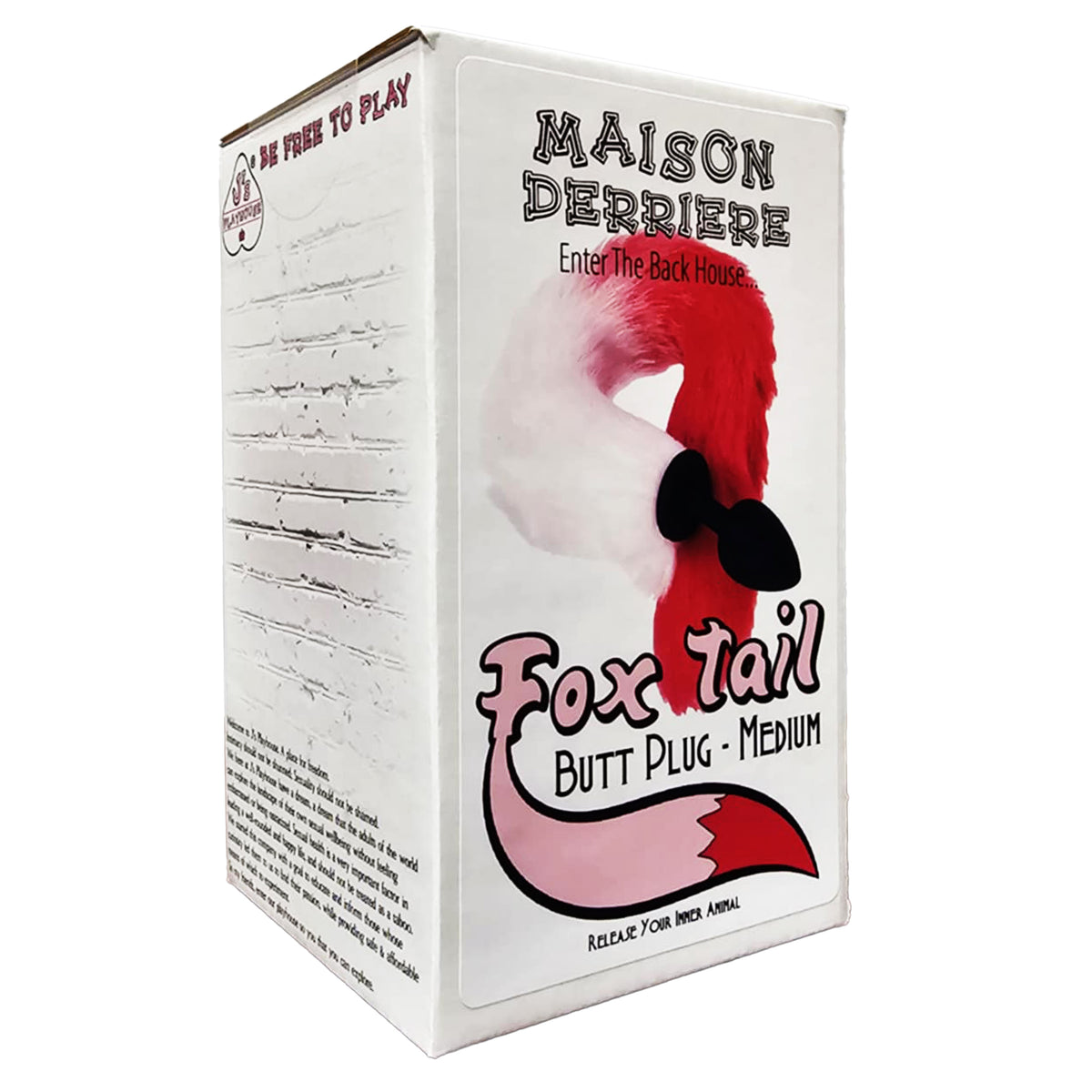 J's Playhouse® Maison Derriere Fox Tail Plug Black Pink - Asst. Sizes Available