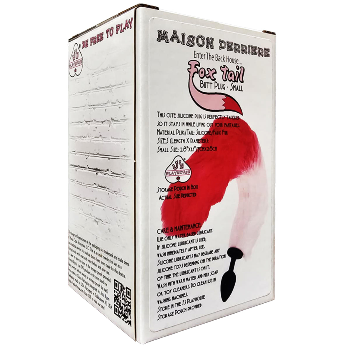 J's Playhouse® Maison Derriere Fox Tail Plug Black Pink - Asst. Sizes Available