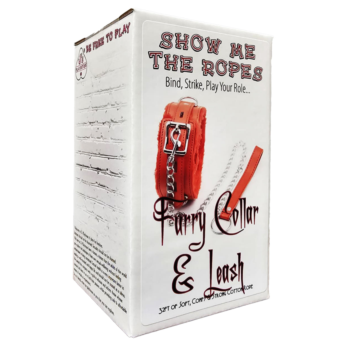Show Me The Ropes Fur Lined Collar & Leash - Red