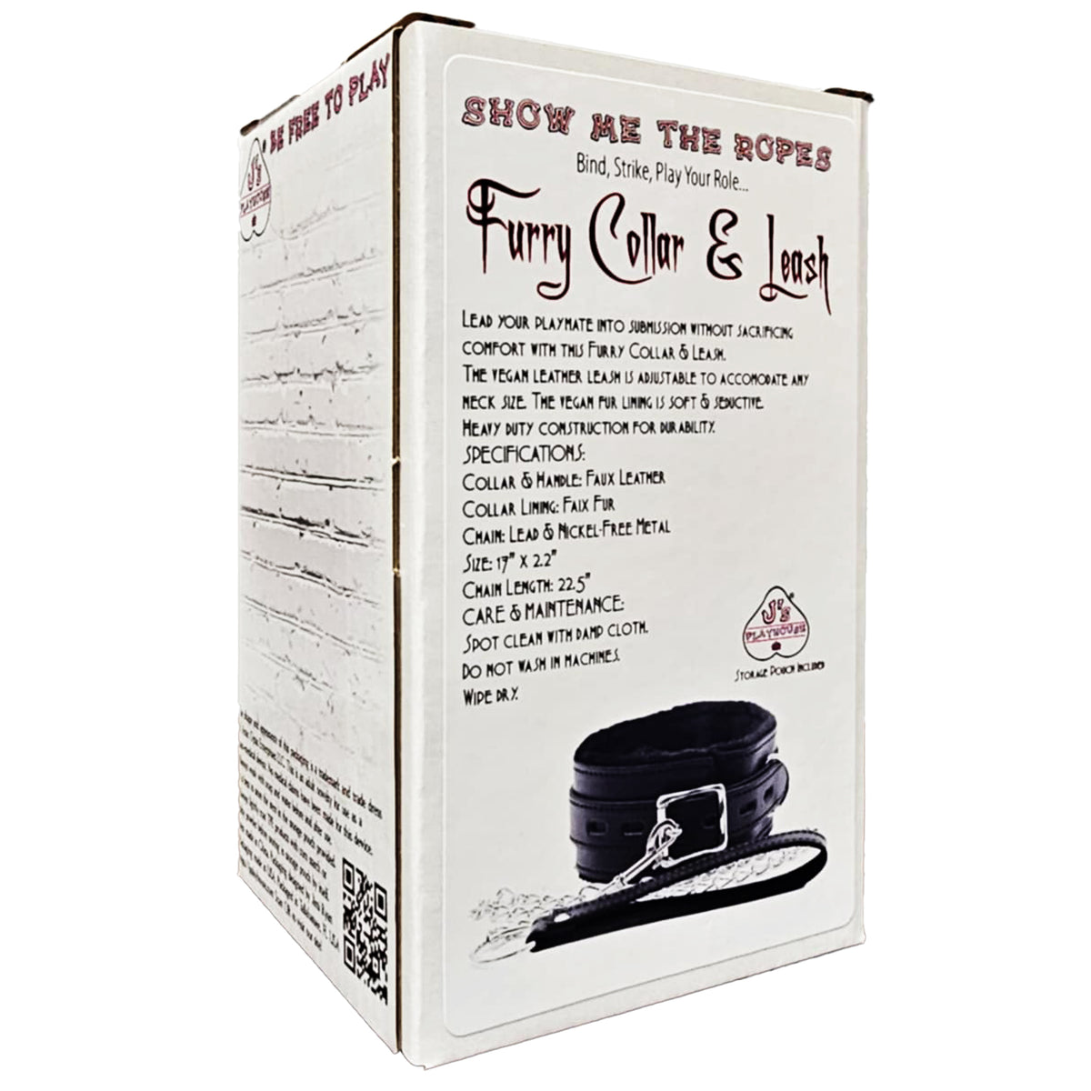 Show Me The Ropes Fur Lined Collar & Leash - Black