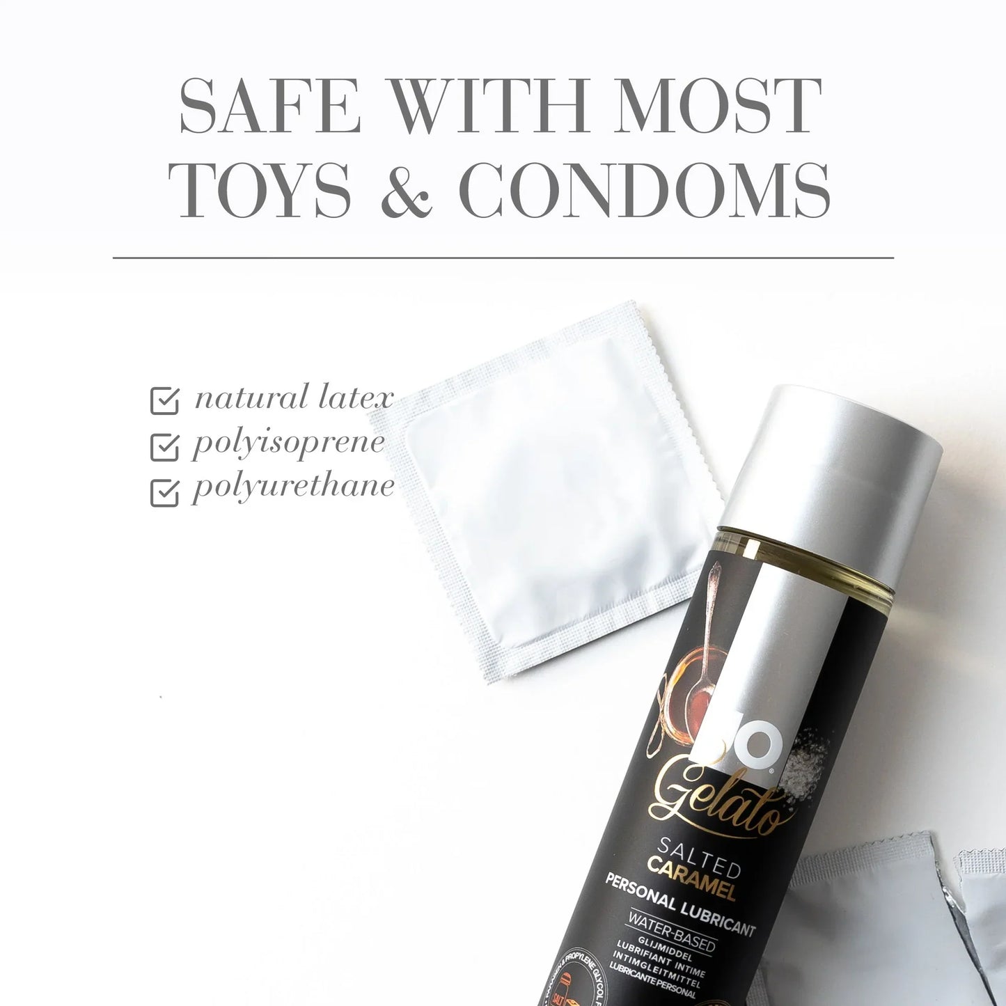 JO H2O Gelato Flavored Water-Based Lubricant Salted Caramel - Asst. Sizes Available