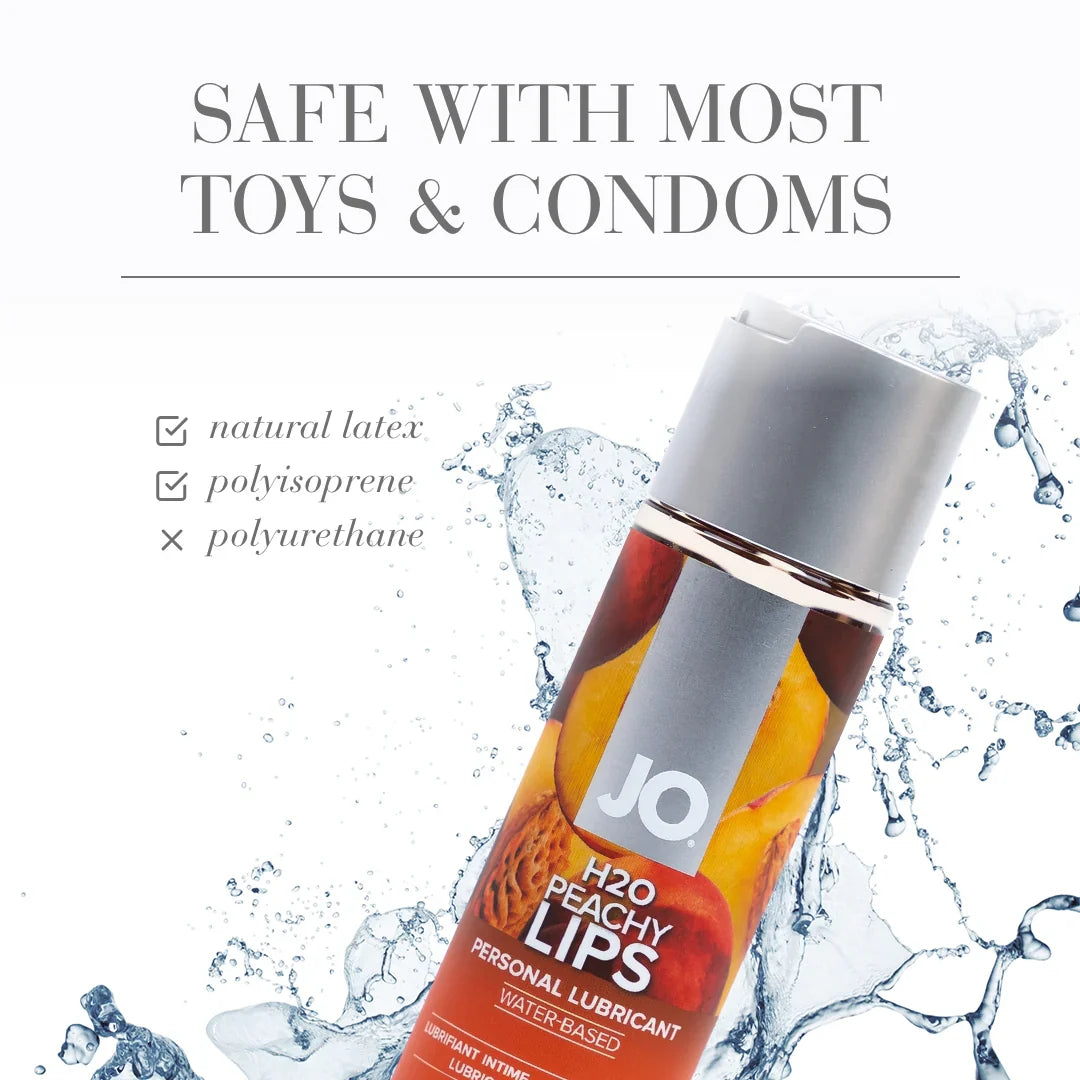 JO H2O Flavored Water-Based Lubricant Peachy Lips - Asst. Sizes Available