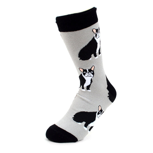 Parquet Women's French Bulldog Novelty Socks - Gray