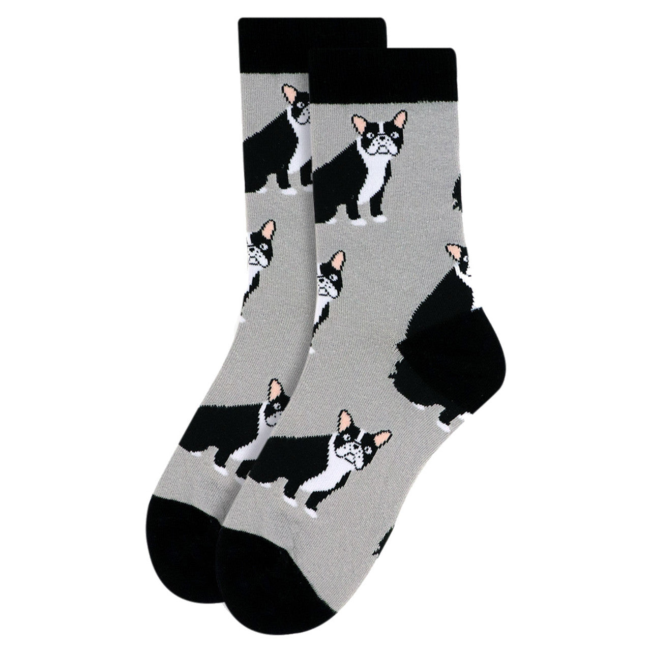 Parquet Women's French Bulldog Novelty Socks - Gray