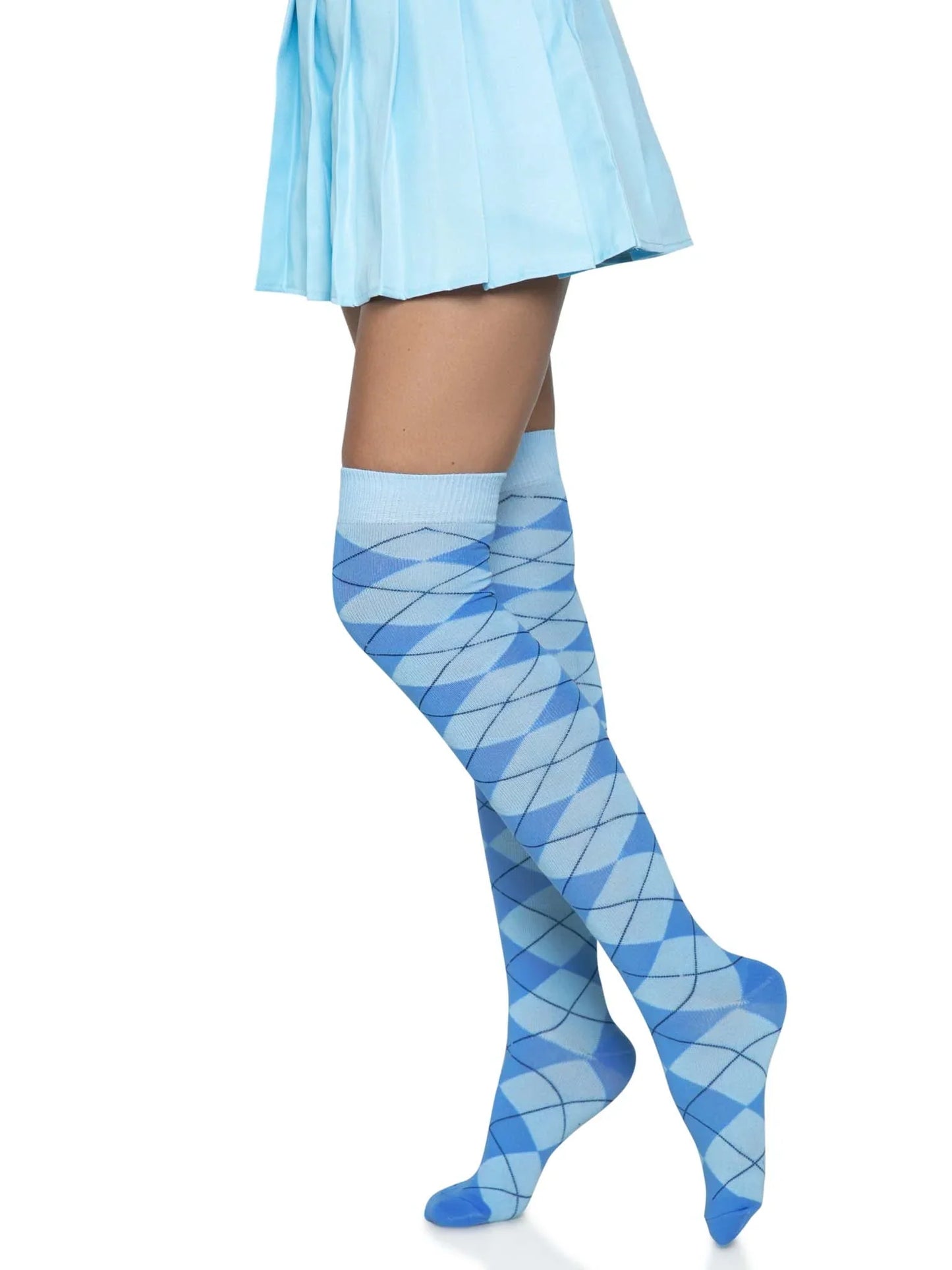 Leg Avenue Thigh High Madeline Argyle Socks - Pick Your Color