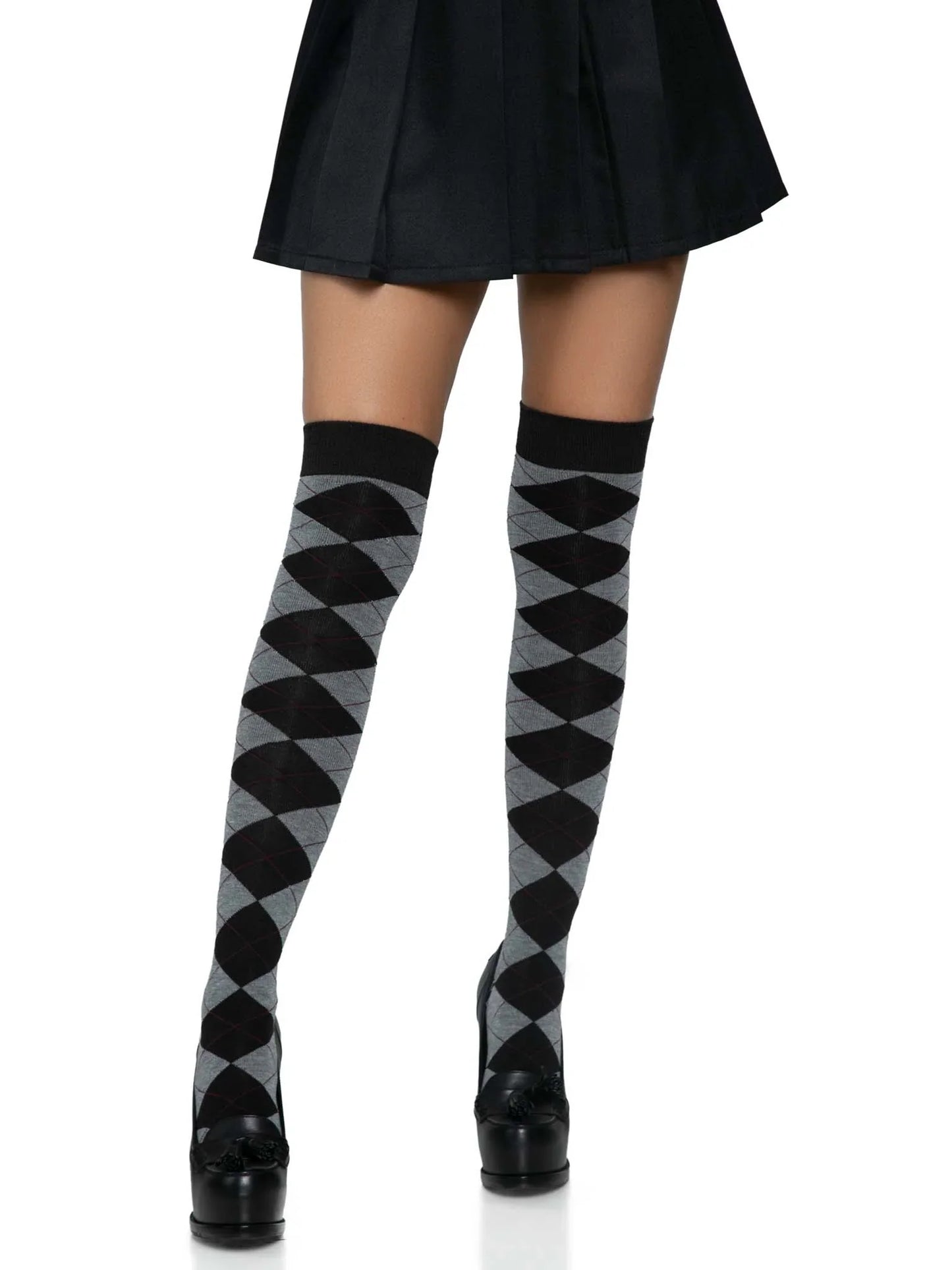 Leg Avenue Thigh High Madeline Argyle Socks - Pick Your Color