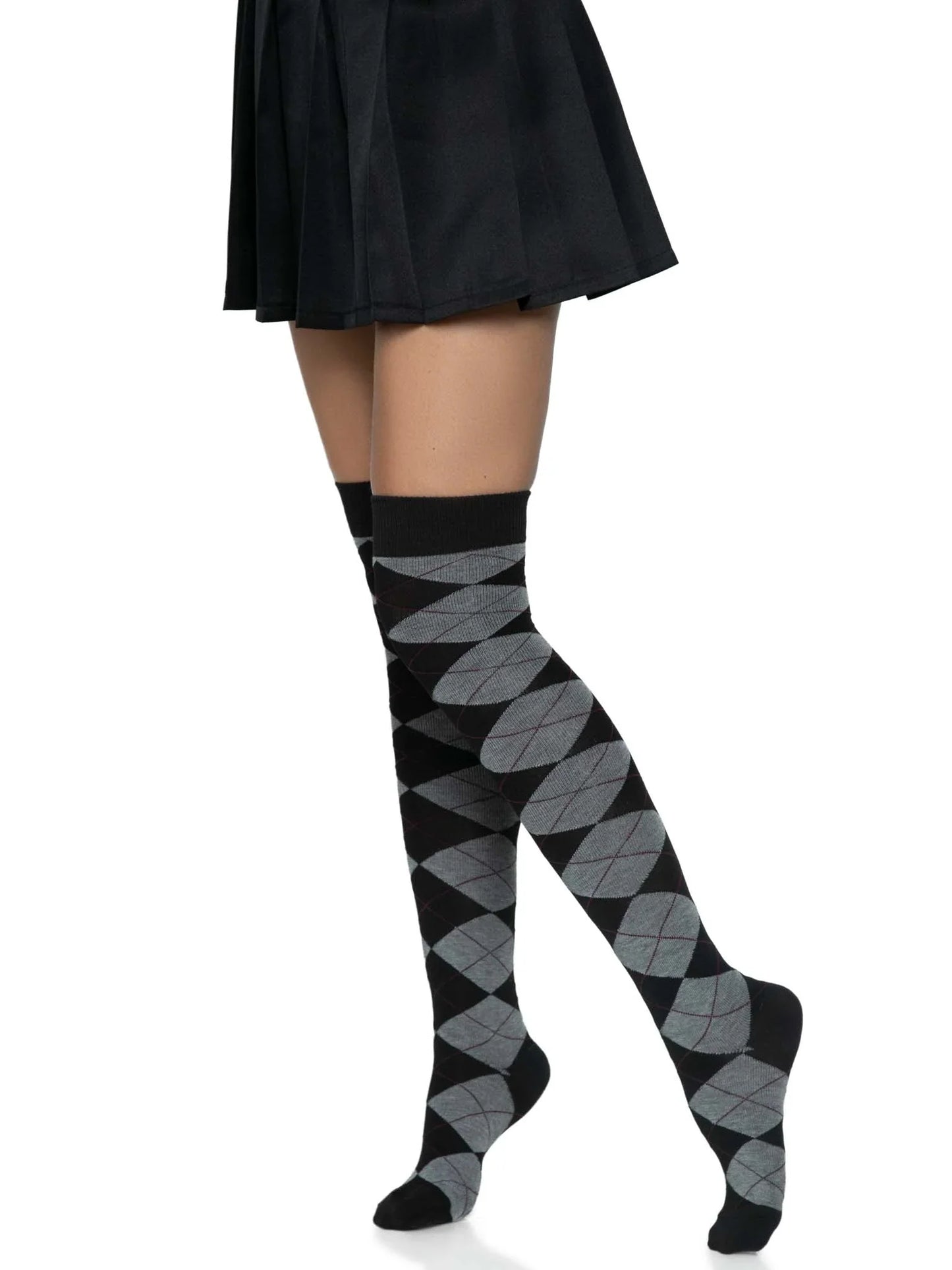 Leg Avenue Thigh High Madeline Argyle Socks - Pick Your Color