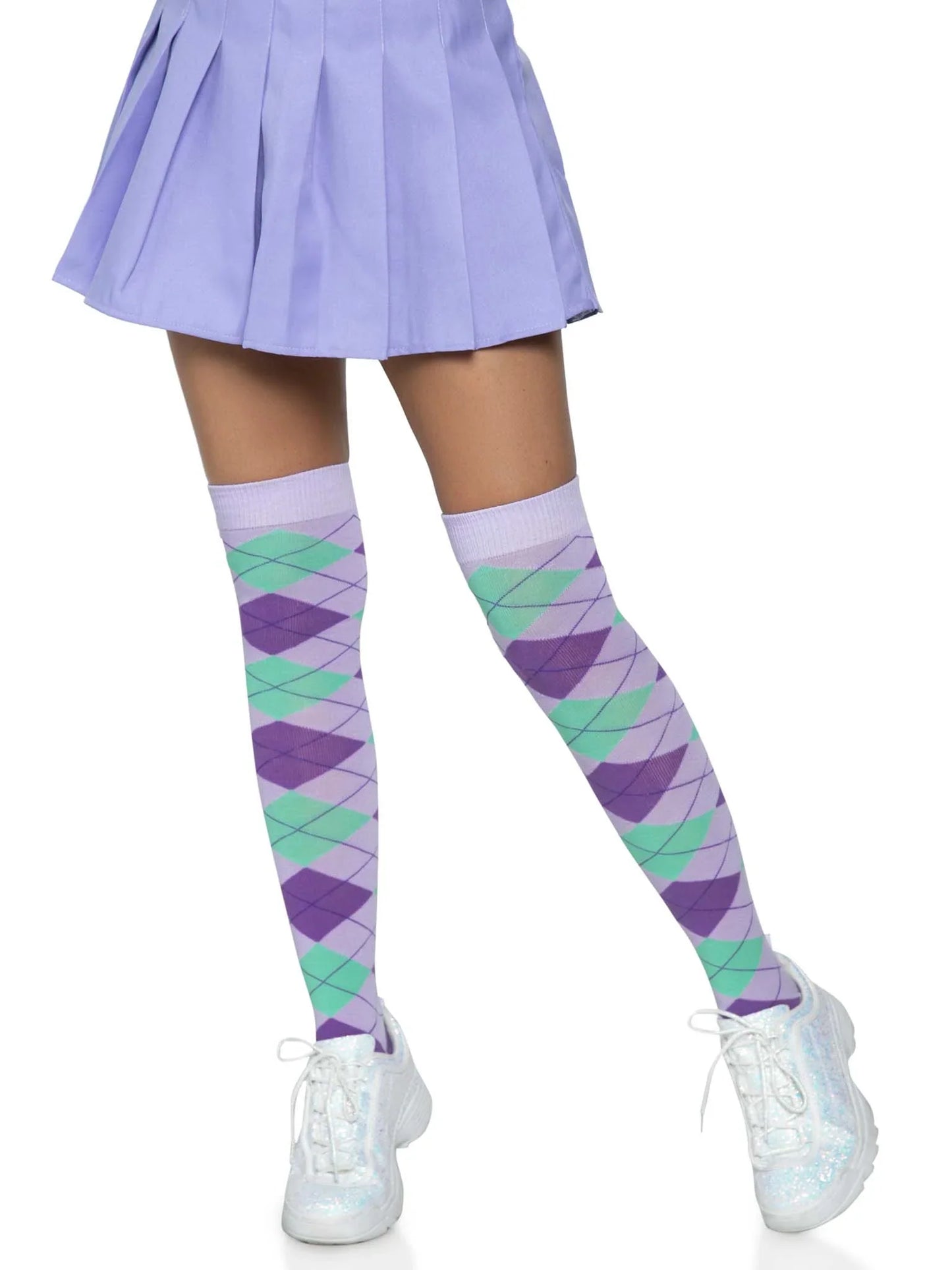 Leg Avenue Thigh High Madeline Argyle Socks - Pick Your Color
