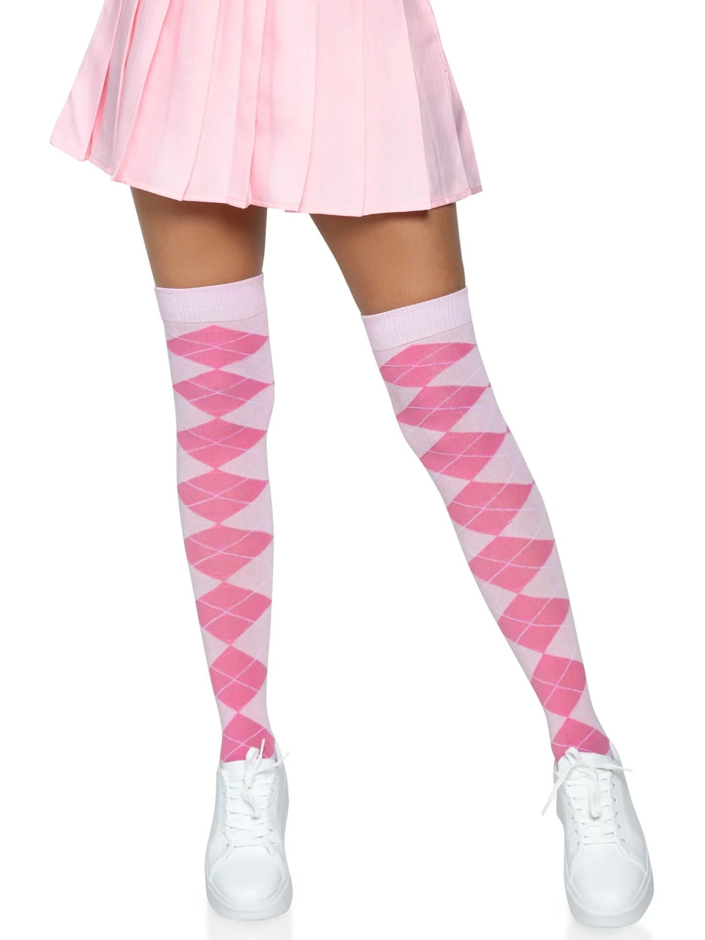 Leg Avenue Thigh High Madeline Argyle Socks - Pick Your Color