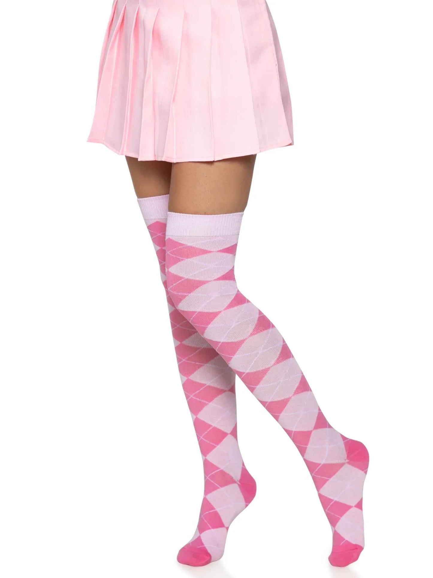 Leg Avenue Thigh High Madeline Argyle Socks - Pick Your Color