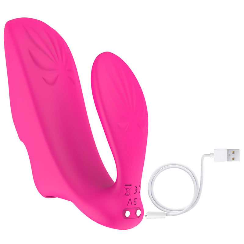 Finger Blast! Umbrella Leaf Remote Dual Finger Vibe - Hot Pink