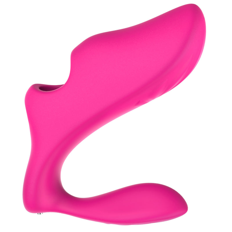 Finger Blast! Umbrella Leaf Remote Dual Finger Vibe - Hot Pink