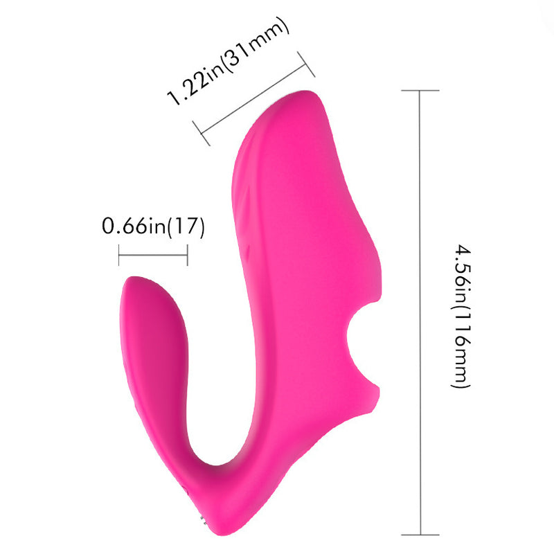 Finger Blast! Umbrella Leaf Remote Dual Finger Vibe - Hot Pink