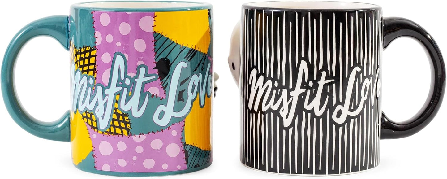 Nightmare Before Christmas 2pc Jack and Sally Sculpted Mug Set SALE!