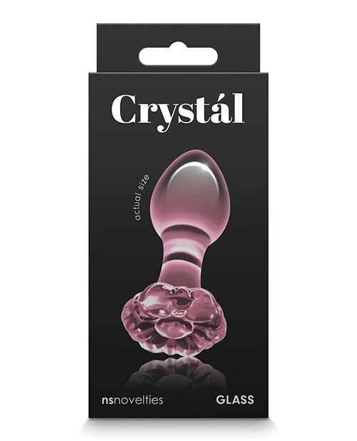 NS Novelties Crystal Flower Glass Plug - Pink