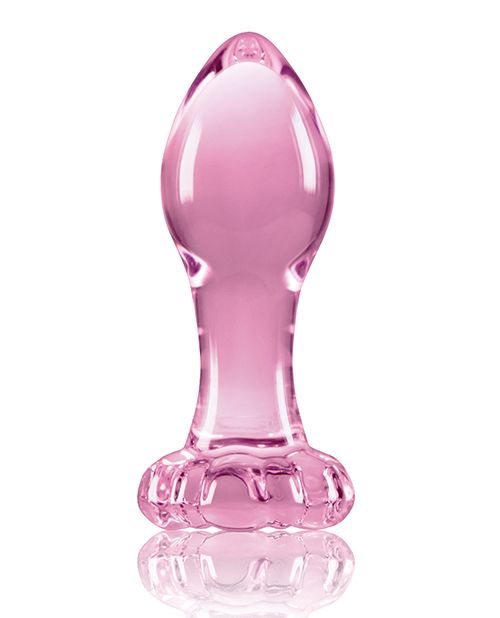 NS Novelties Crystal Flower Glass Plug - Pink