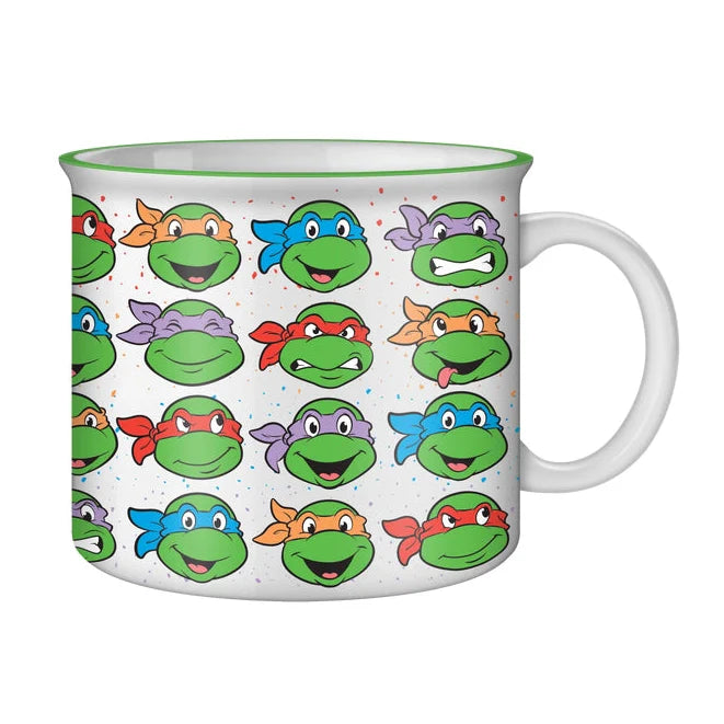 TMNT Multi Face Pattern 20oz Ceramic Camper Mug