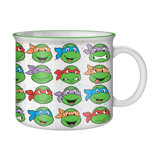 TMNT Multi Face Pattern 20oz Ceramic Camper Mug
