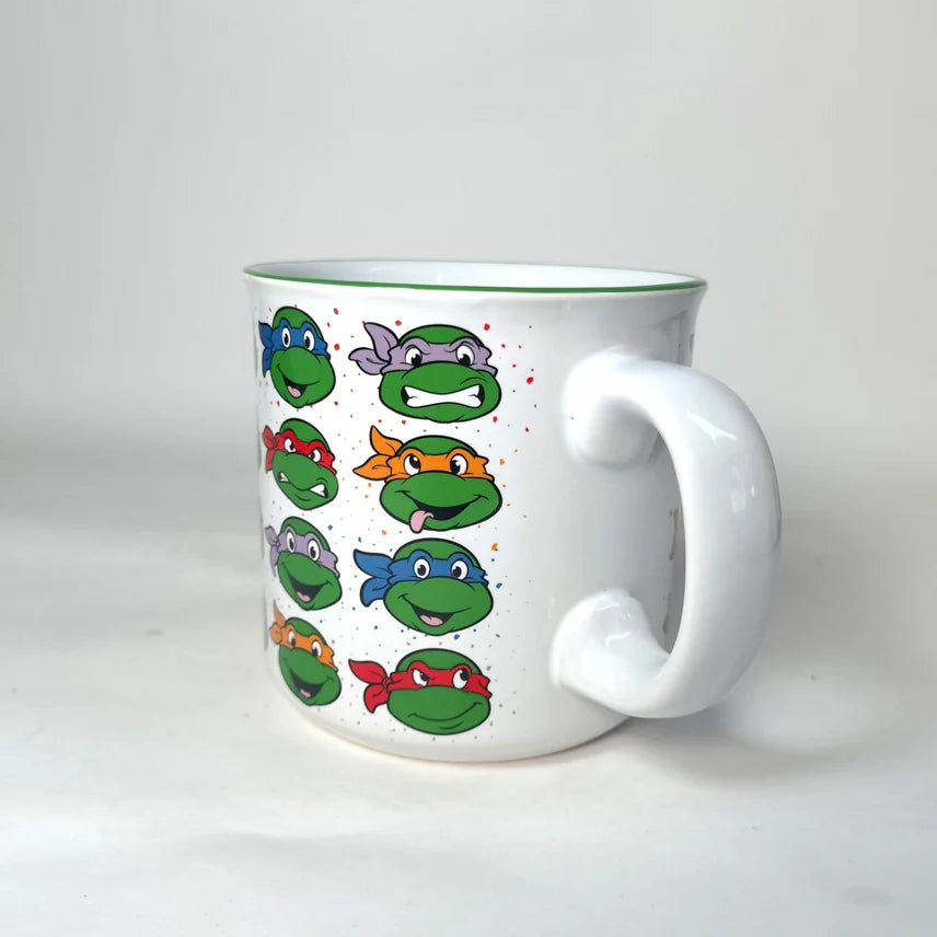 TMNT Multi Face Pattern 20oz Ceramic Camper Mug