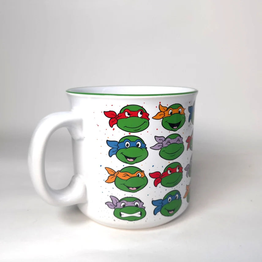 TMNT Multi Face Pattern 20oz Ceramic Camper Mug