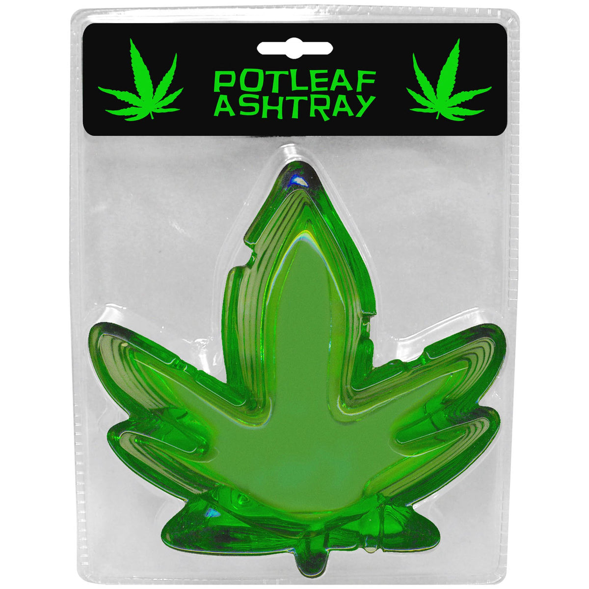 Kheper Games Potleaf Ashtray, Glass Pot Leaf Ashtray - Asst. Colors