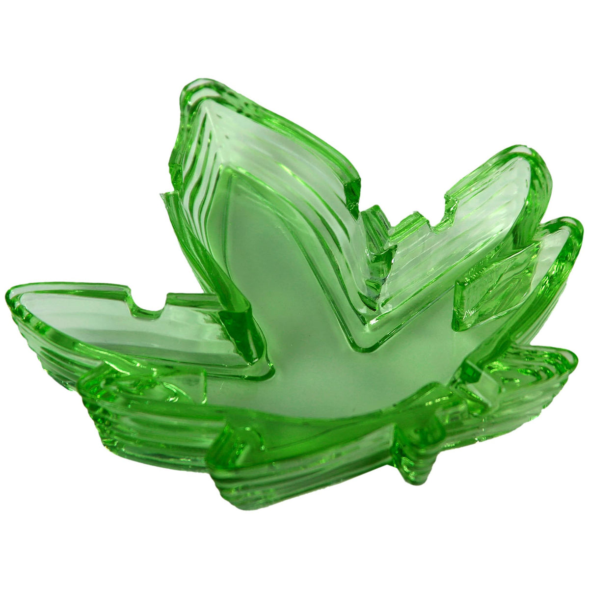 Kheper Games Potleaf Ashtray, Glass Pot Leaf Ashtray - Asst. Colors