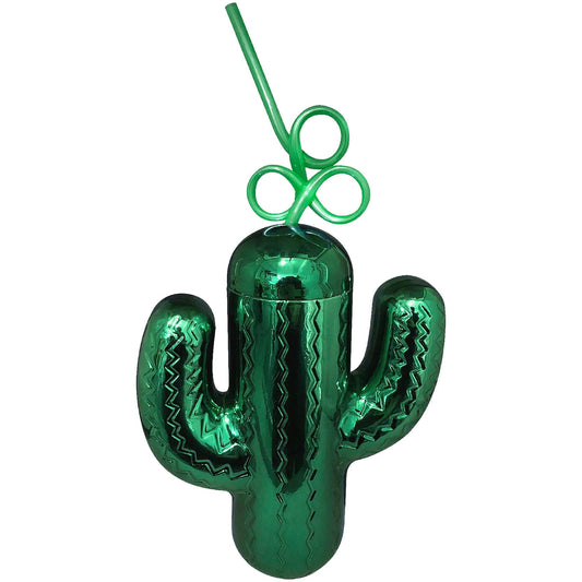 Cactus Cup with Plastic Straw