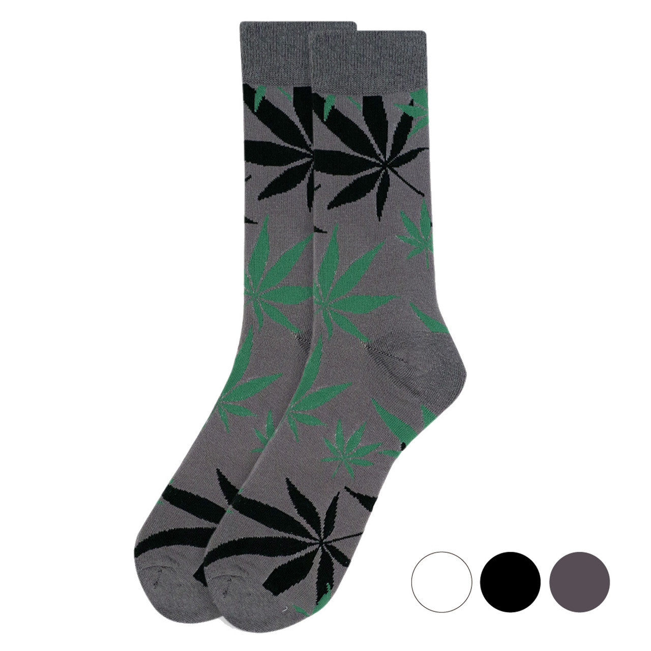 Parquet Weed Leaf Marijuana Novelty Crew Socks - Pick Your Colors