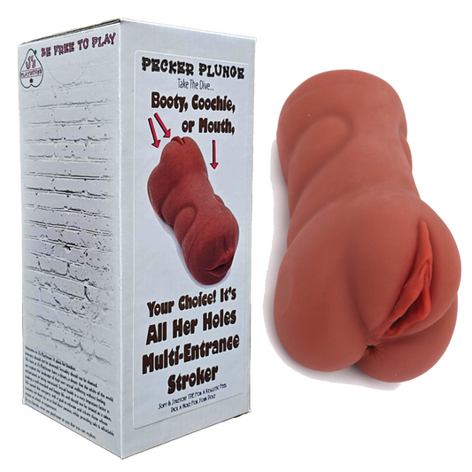 Pecker Plunge All Her Holes Stroker - Chocolate