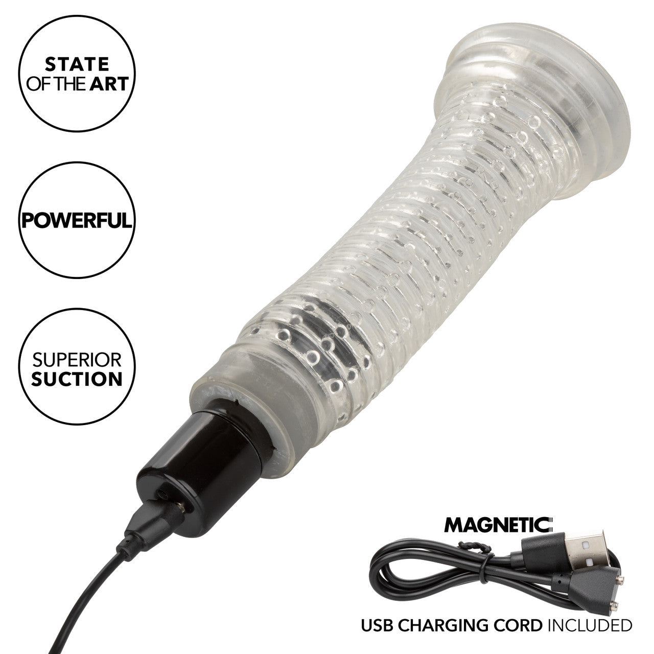 CalExotics Optimum Series Vibro Air Rechargeable Penis Pump - Smoke