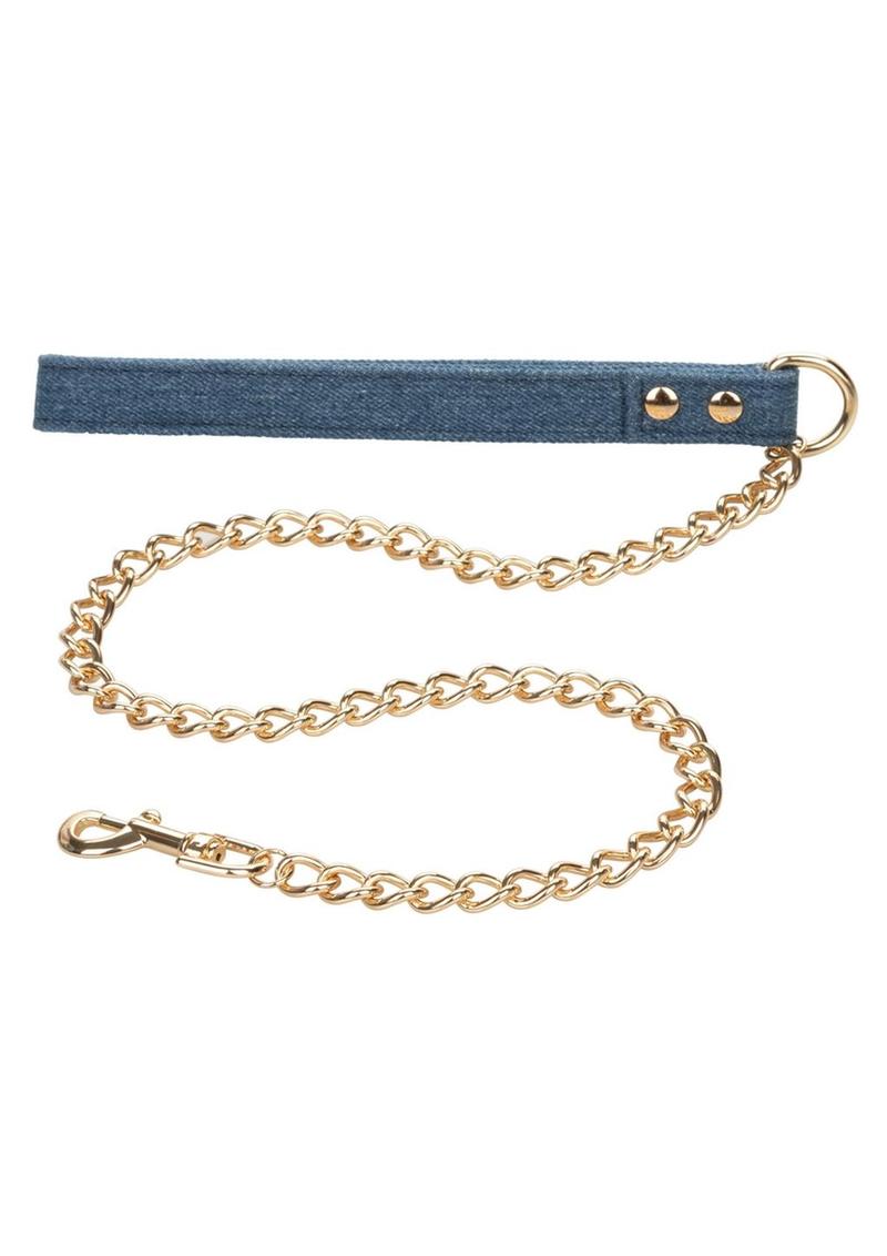CalExotics Ride 'Em Denim Collar With Leash SPECIAL SALE!