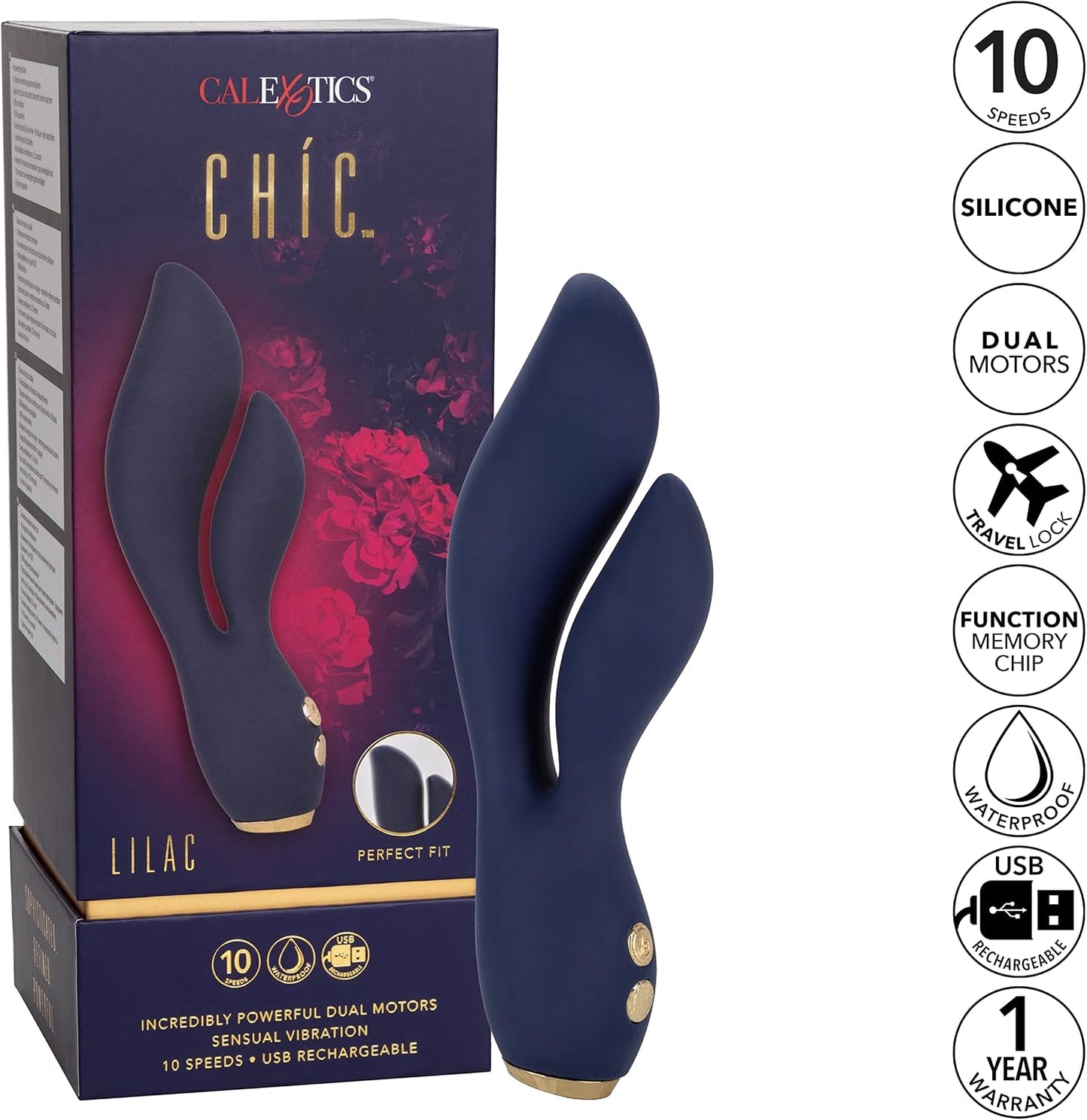 CalExotics Chic Lilac Rechargeable Silicone Rabbit CLEARANCE