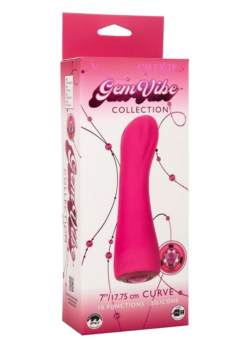 Gem Vibe Collection Curve Rechargeable Silicone G-Spot Vibrator