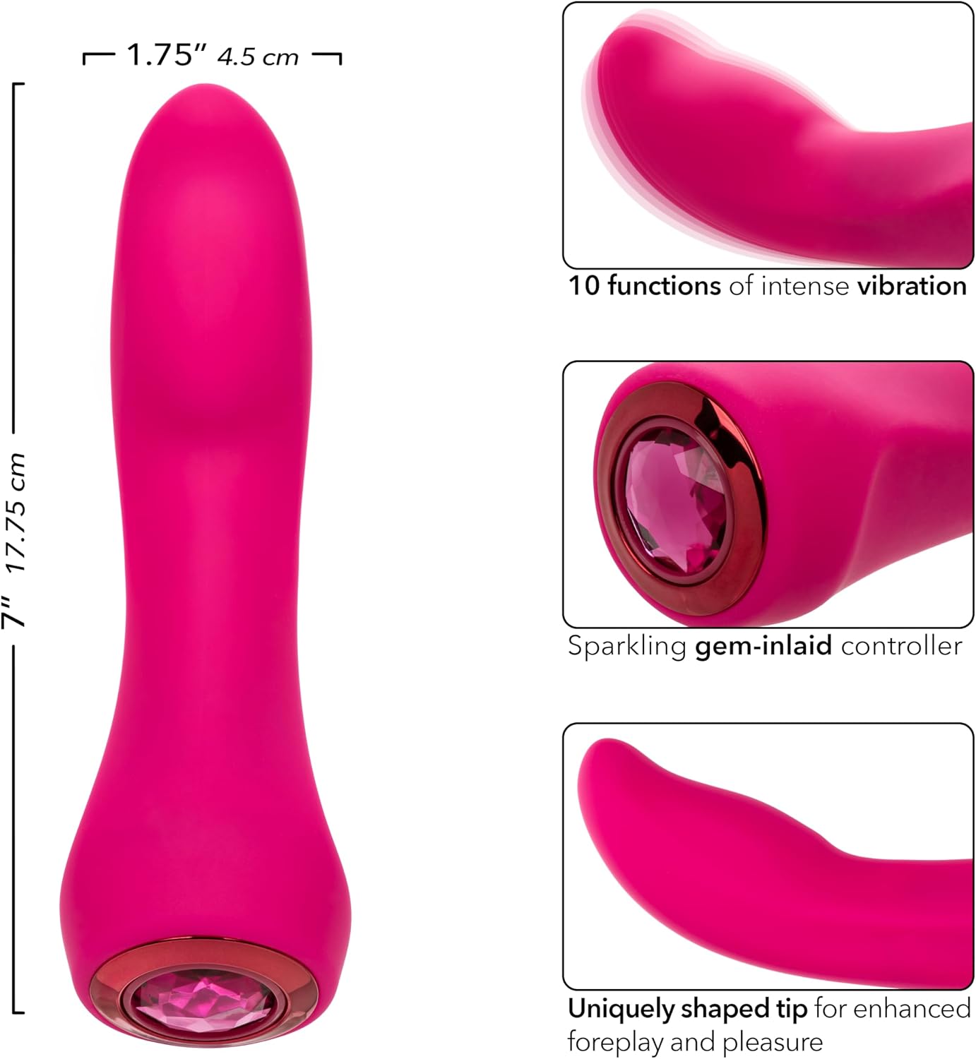CalExotics Gem Vibe Collection Glider Rechargeable Silicone G-Spot Vibrator