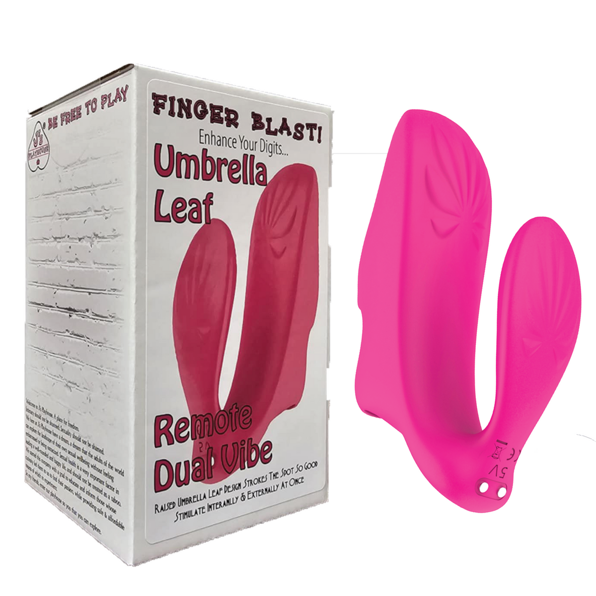 Finger Blast! Umbrella Leaf Remote Dual Finger Vibe - Hot Pink