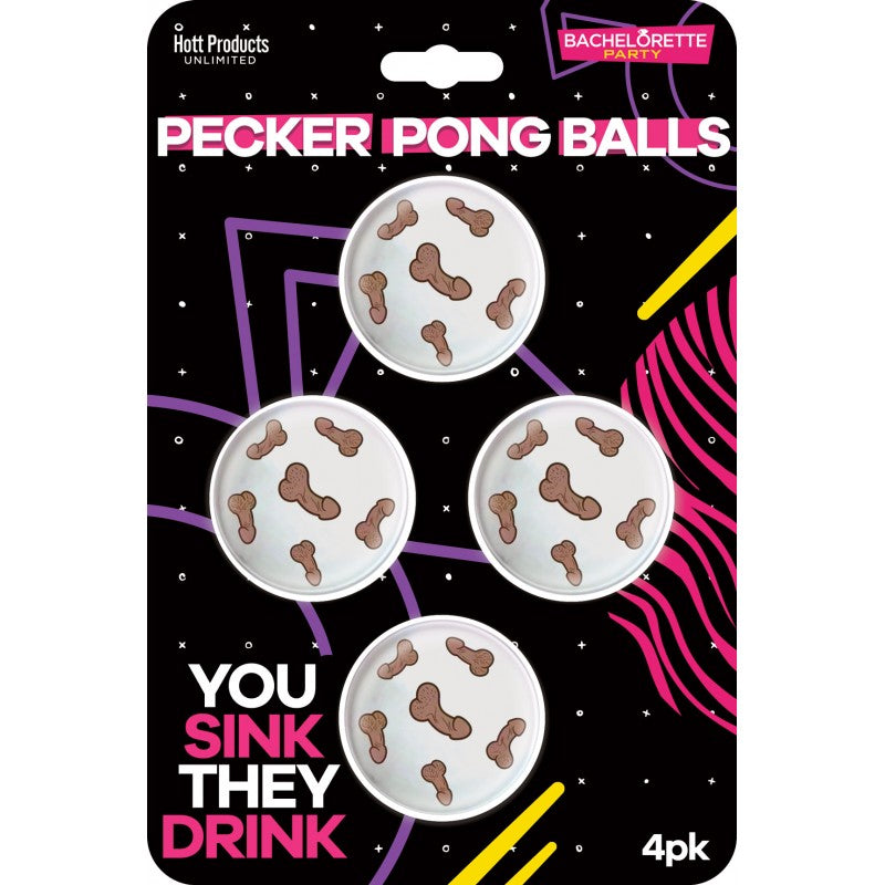 Hott Products Pecker Beer Pong Balls (4 per Pack)