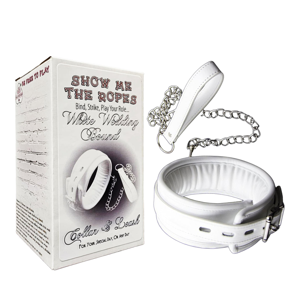 Show Me The Ropes White Wedding Bound - Collar and Leash