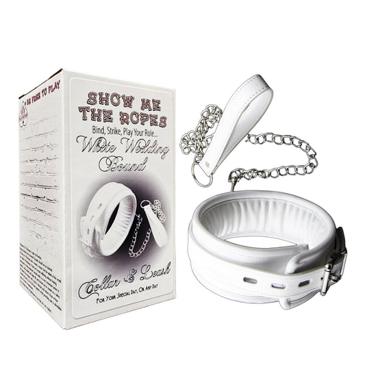 Show Me The Ropes White Wedding Bound - Collar and Leash