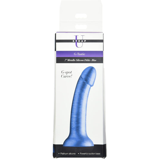 XR Brands Strap U G-Tastic Metallic Silicone Dildo 7in - Pick Your Color