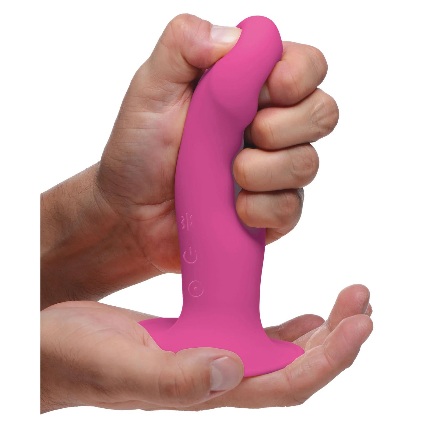 XR Brands Squeeze-It Vibrating Rechargeable Silicone Dildo - Pick Your Color