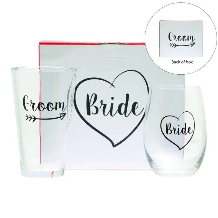 Bride & Groom Glasses (Set of 2)
