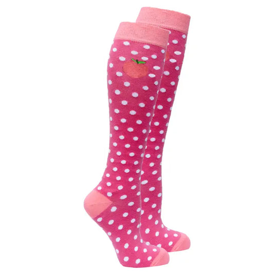 Socks N Socks Knee High Socks - Peach Dot